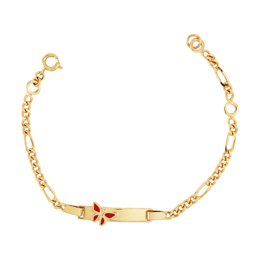 Gold Plated Butterfly ID Baby Bracelet