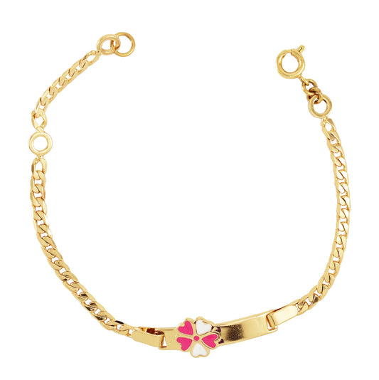 Gold Plated Flower ID Baby Bracelet