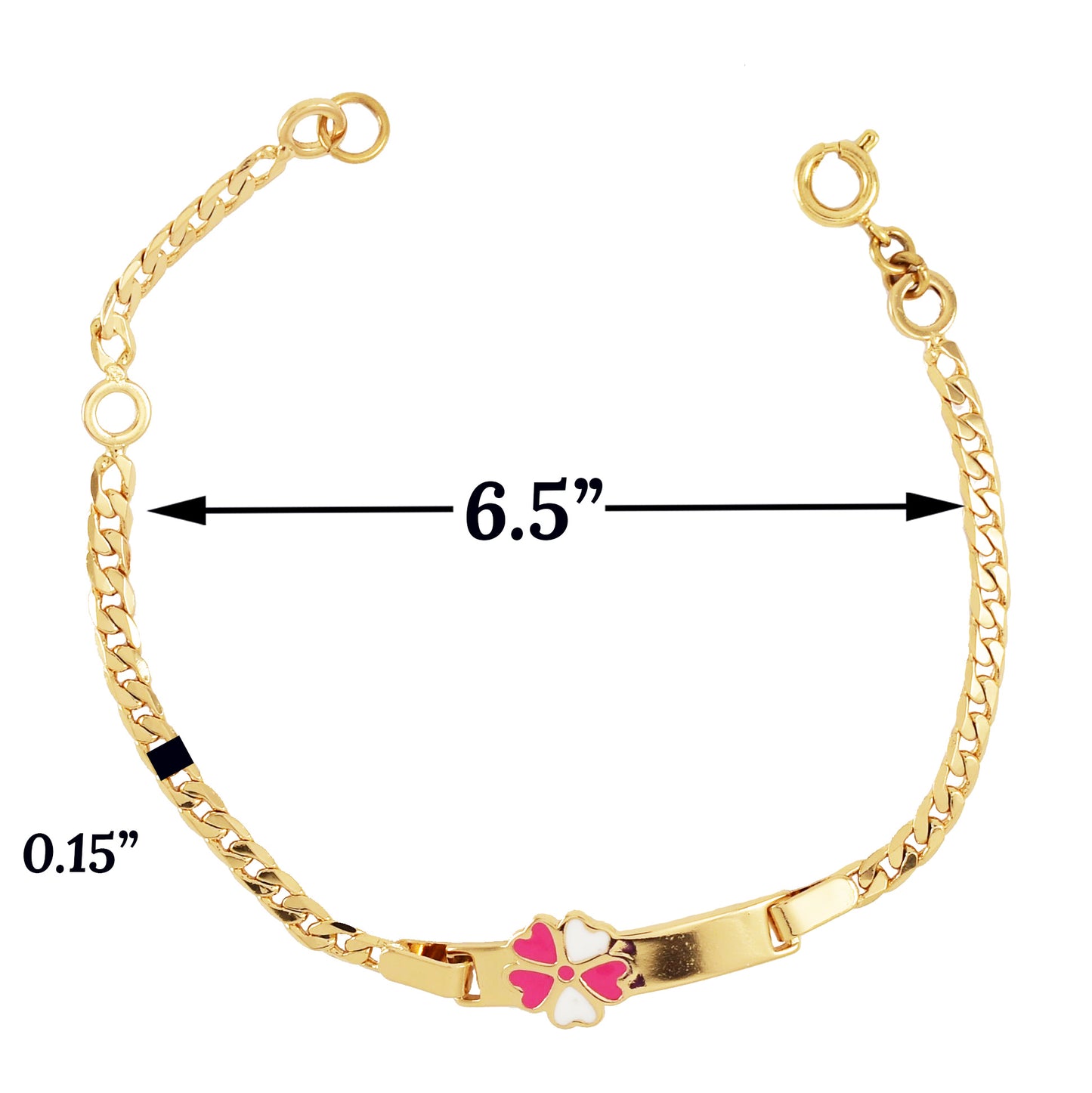 Gold Plated Flower ID Baby Bracelet