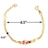 Gold Plated Flower ID Baby Bracelet