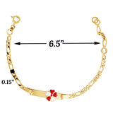 Gold Plated Flower ID Baby Bracelet