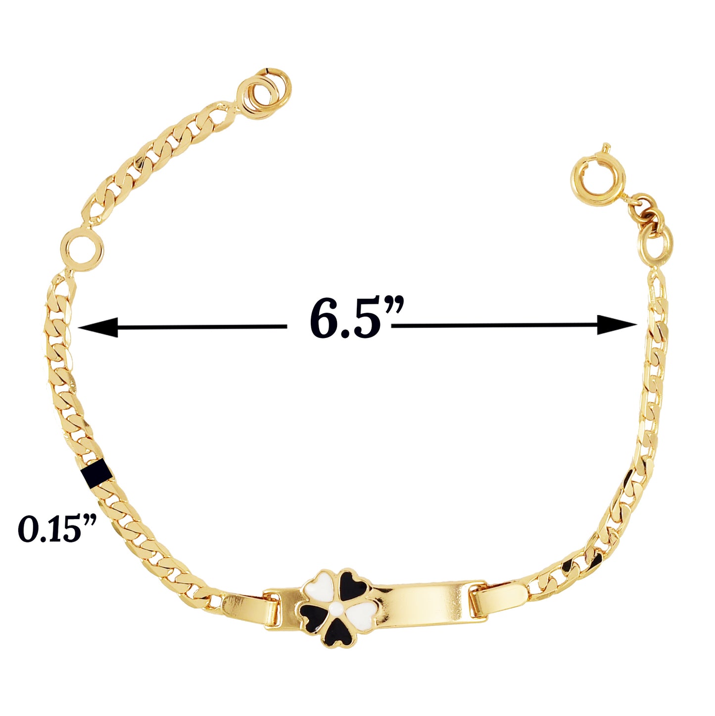 Gold Plated Flower ID Baby Bracelet