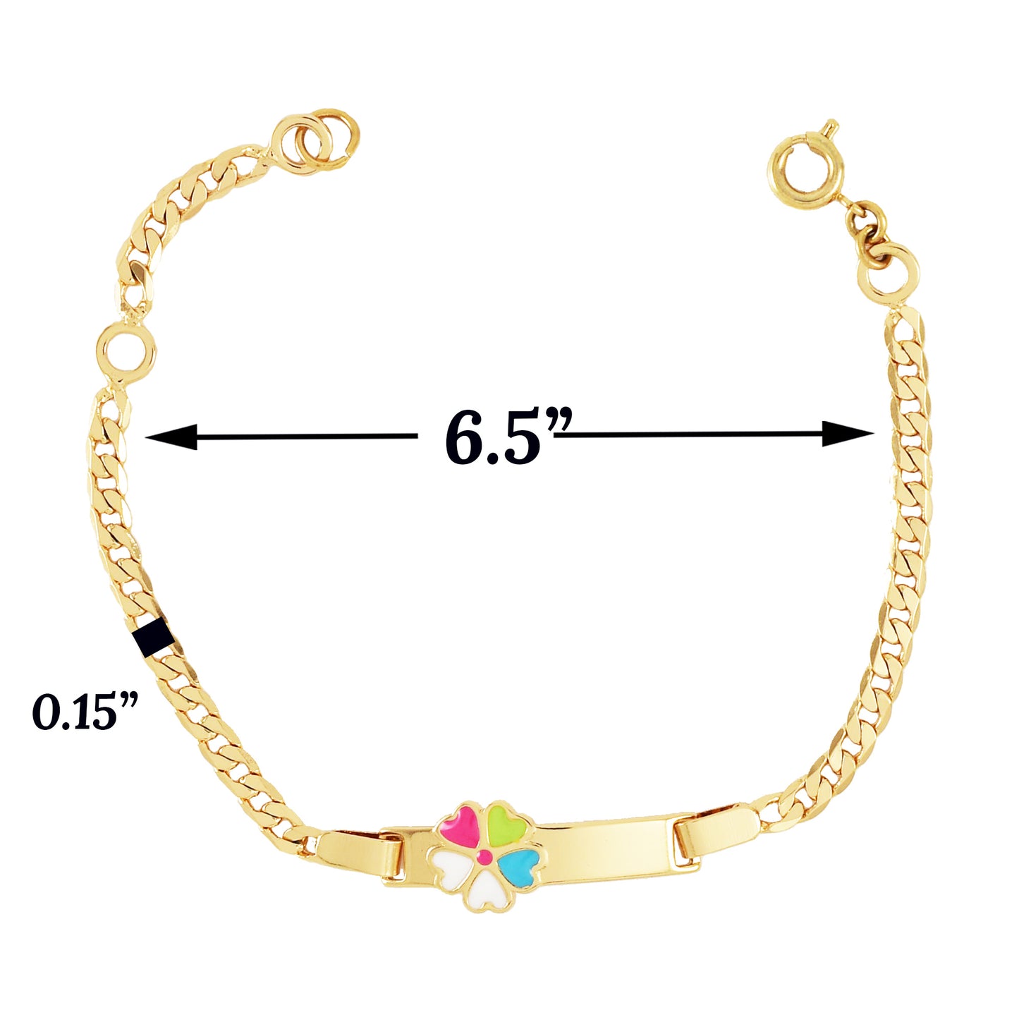 Gold Plated Flower ID Baby Bracelet