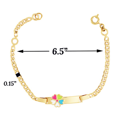 Gold Plated Flower ID Baby Bracelet