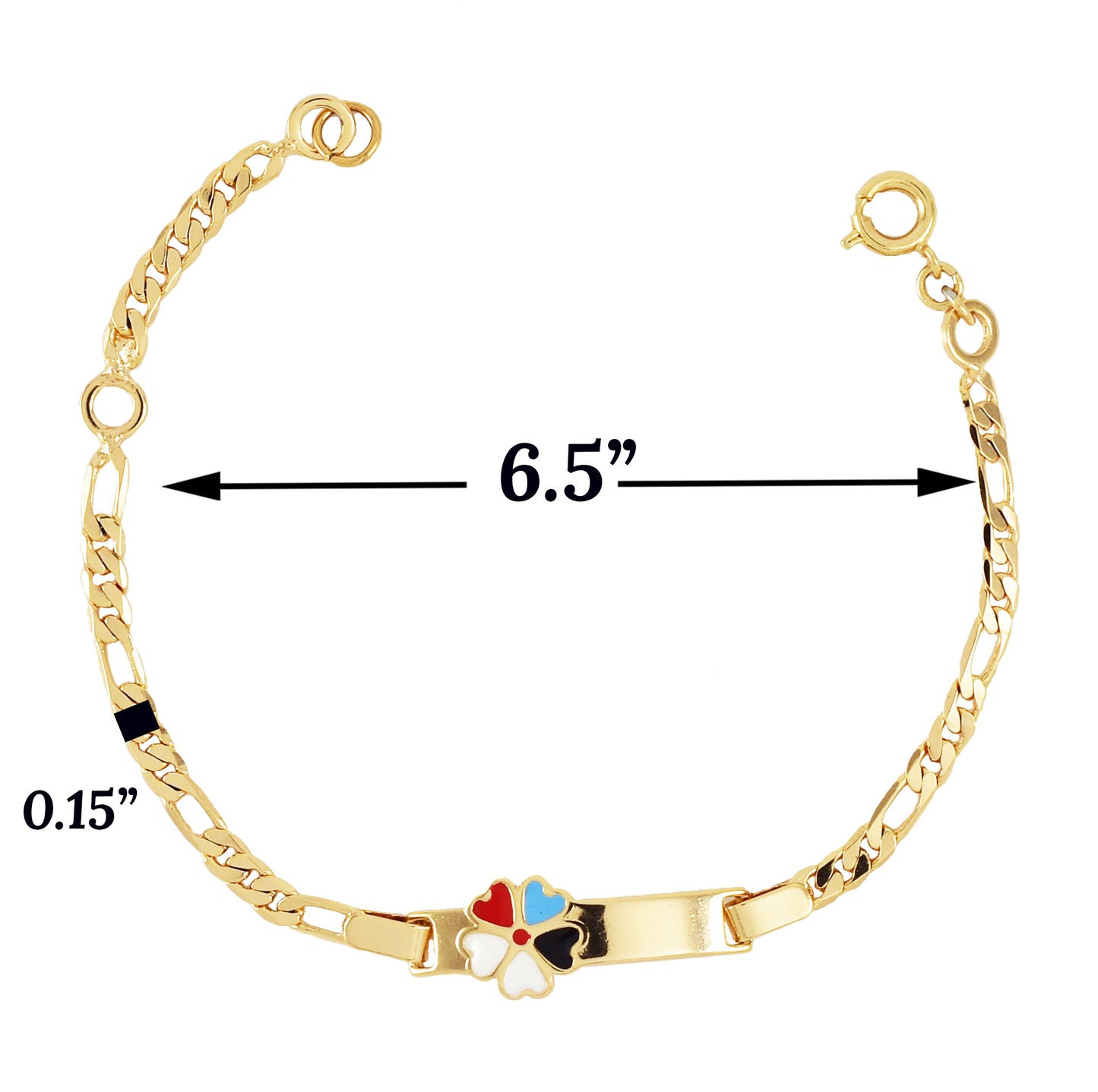 Gold Plated Flower ID Baby Bracelet