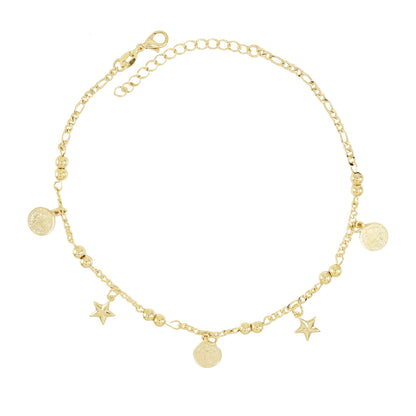 Gold Plated San Judas Ladies Anklet