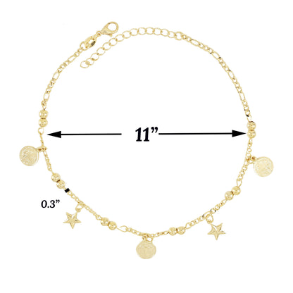 Gold Plated San Judas Ladies Anklet