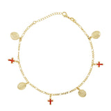 Gold Plated Virgin Mary Ladies Anklet