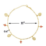 Gold Plated Virgin Mary Ladies Anklet