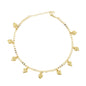 Gold Plated Hearts Charm Cuban Chain Ladies Anklet
