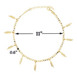 Gold Plated Leaves Ladies Anklet