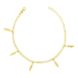 Gold Plated Leaves Charm Ladies Anklet