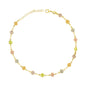 Gold Plated Multicolor Clover Flower Ladies Anklet