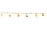 Gold Plated Flower Charm Ladies Anklet