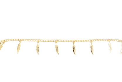 Gold Plated Leaves Ladies Anklet