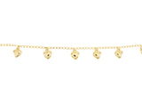 Gold Plated Hearts Charm Cuban Chain Ladies Anklet
