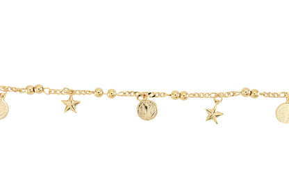 Gold Plated San Judas Ladies Anklet