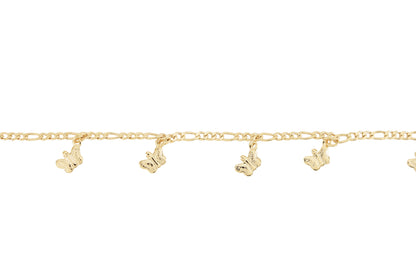 Gold Plated Butterfly Charm Ladies Anklet