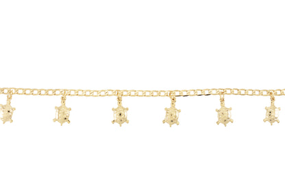 Gold Plated Turtle Charms Ladies Anklet