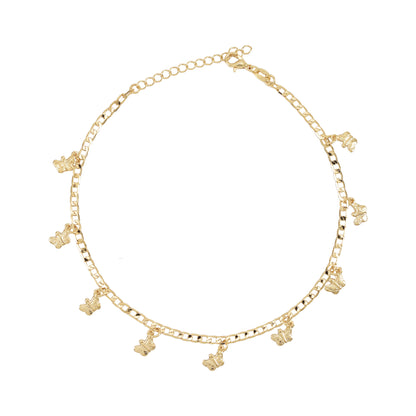 Gold Plated Butterfly Charm Ladies Anklet