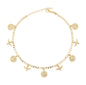 Gold Plated Sun & Eagle Charm Ladies Anklet