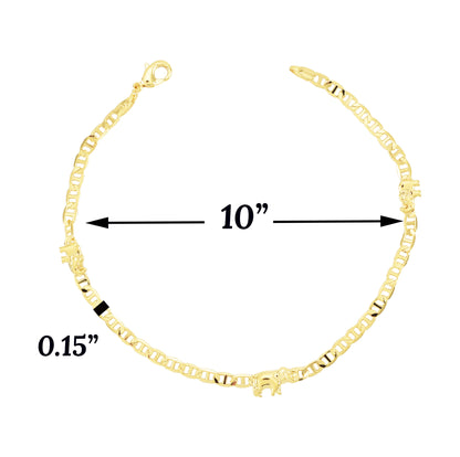 Gold Plated Ladies Elephant Anklet