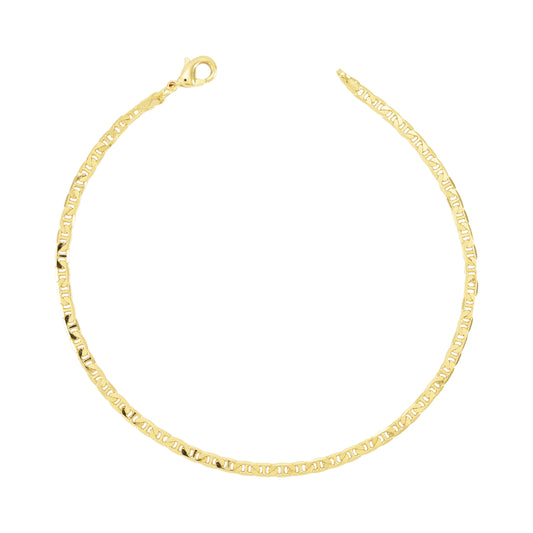 Gold Plated Mariner Style Chain Ladies Anklet