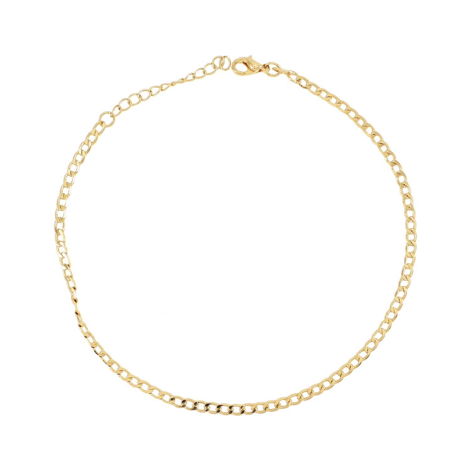 Gold Plated Cuban Chain Ladies Anklet - Amafhha Jewels