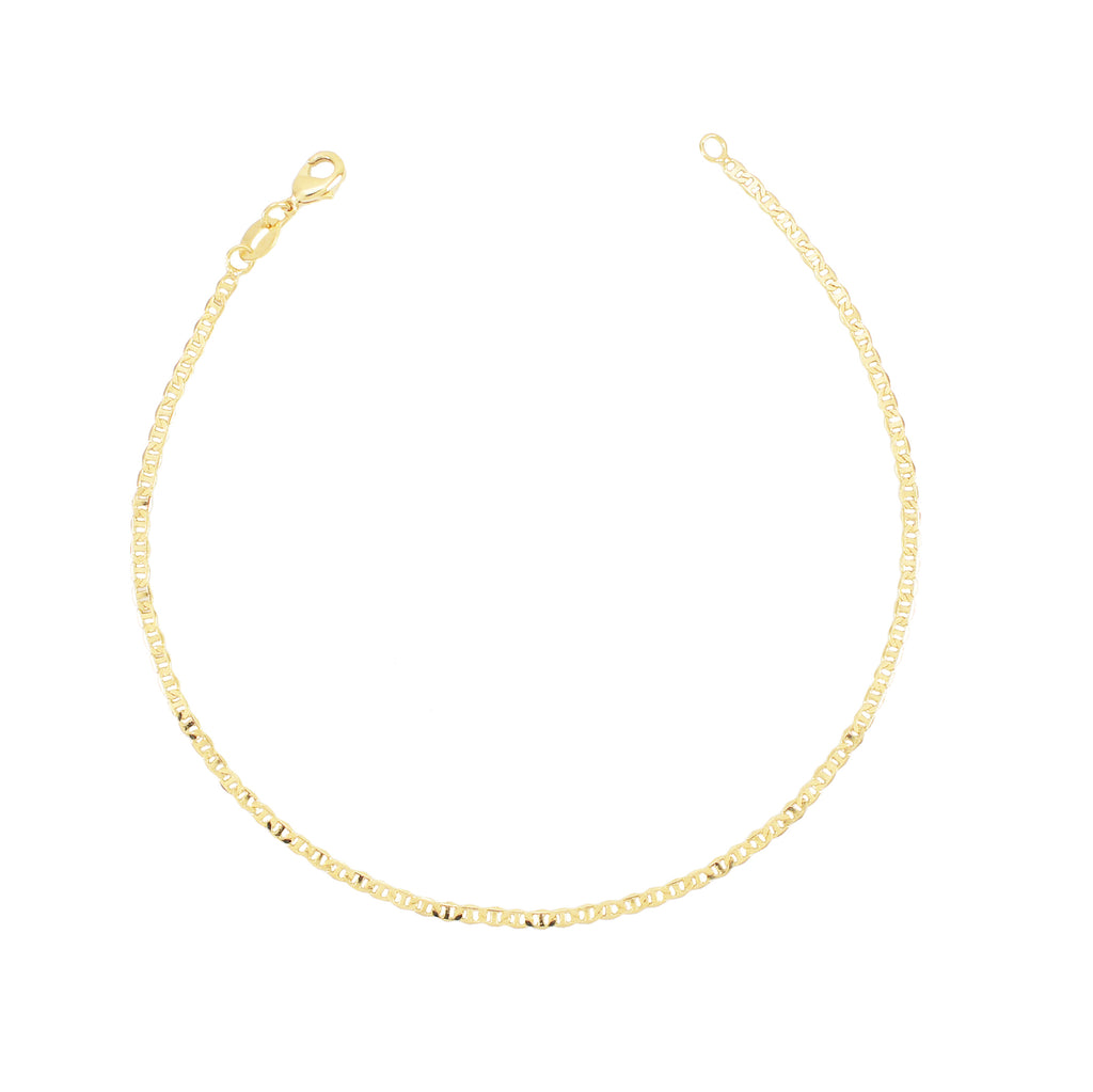 Gold Plated Mariner Style Chain Ladies Anklet