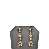 Gold Plated Stars Dangly Stud Earring