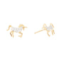 Gold Plated Unicorn Studs Earrings | Wholesale Jewelry