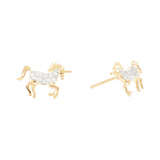 Gold Plated Unicorn Studs Earrings