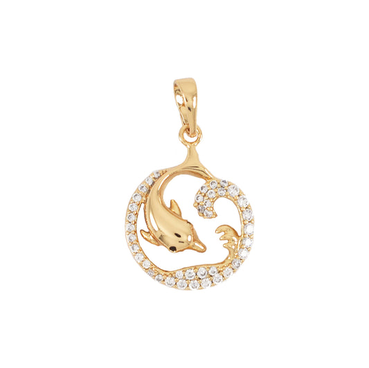 Gold Plated Dolphin Pendant | Wholesale Jewelry