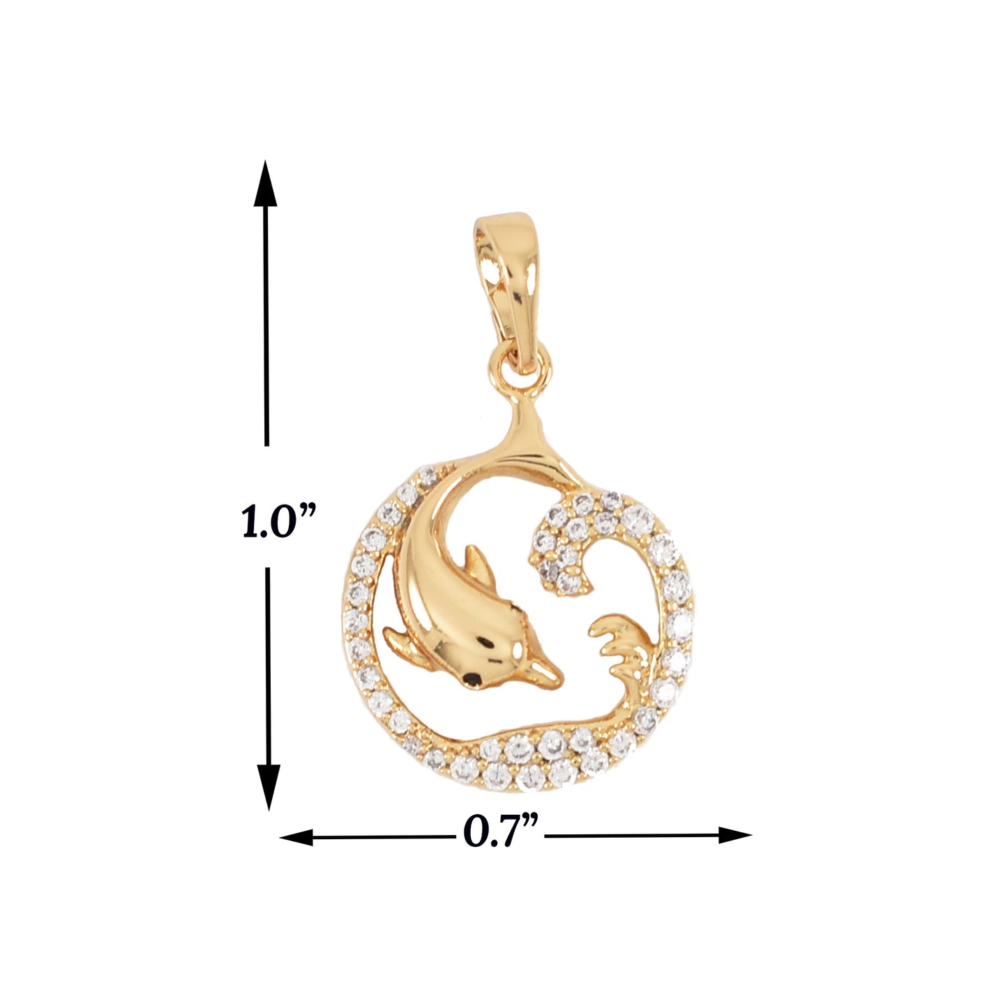 Gold Plated Dolphin Pendant | Wholesale Jewelry