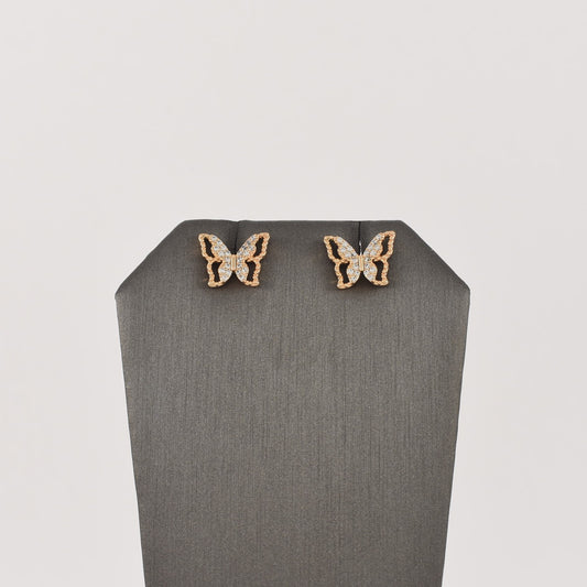 Butterfly Earrings 2 Layer Butterfly Elegant Earrings- Cubic Zirconia Earrings | Wholesale Jewelry