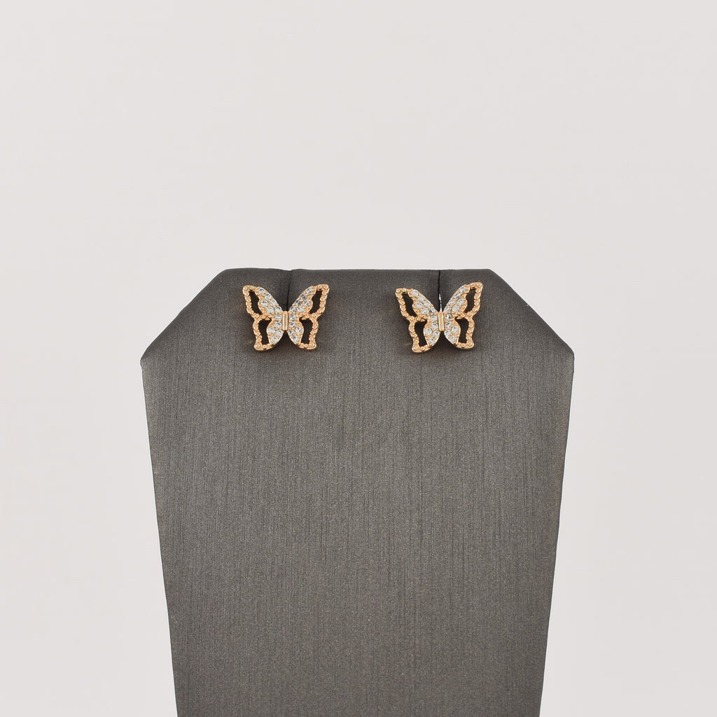 Butterfly Earrings 2 Layer Butterfly Elegant Earrings- Cubic Zirconia Earrings