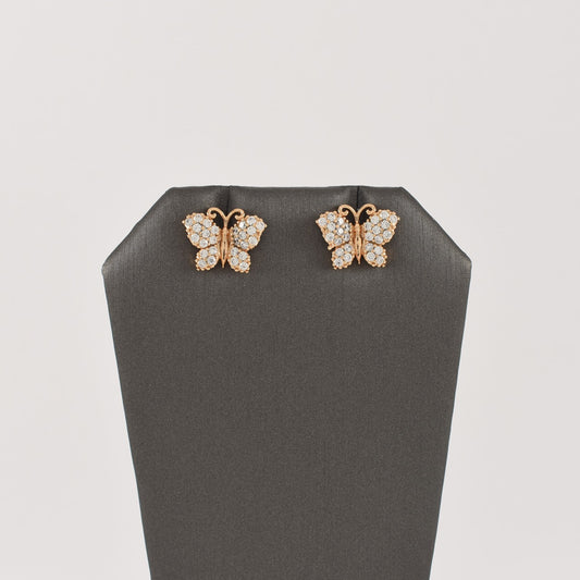 Butterfly Earrings 2 Layer Butterfly Elegant Earrings- Cubic Zirconia Earrings | Wholesale Jewelry