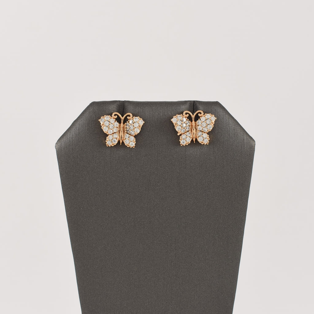 Butterfly Earrings with Cubic Zirconia-CZ Stud Earrings