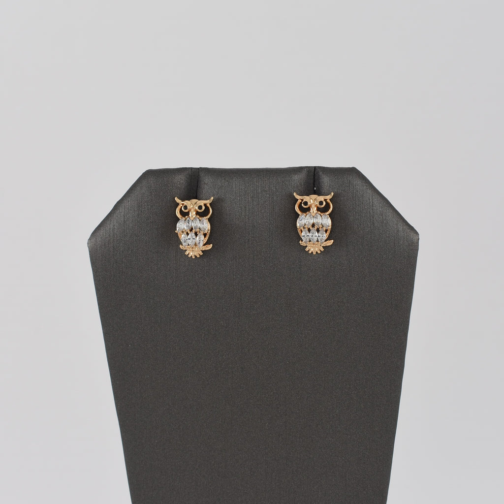 Gold Plated Owl Earrings