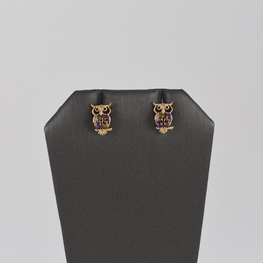 Gold Plated Owl Earrings | Wholesale Jewelry