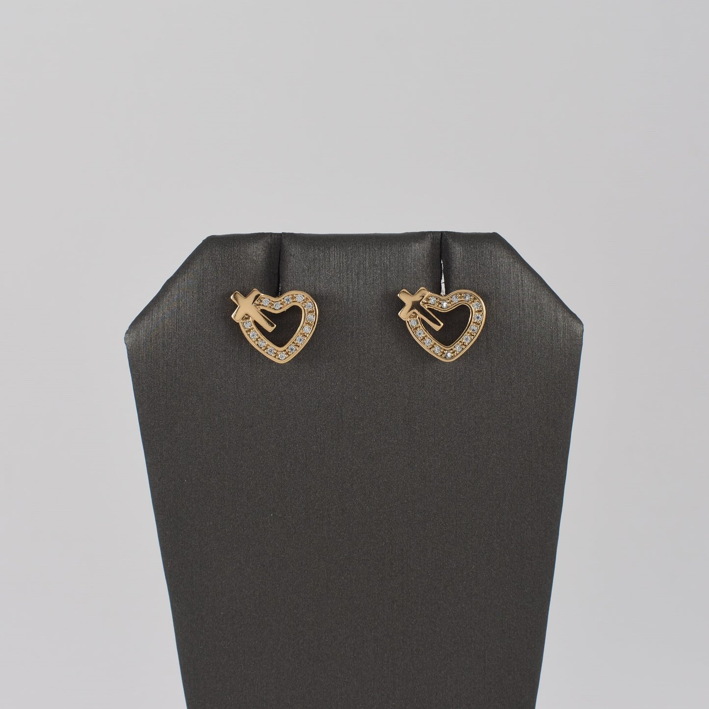 Gold Plated Heart Stud Earrings