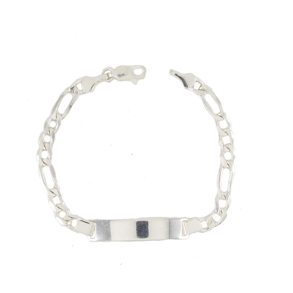 Sterling Silver Figaro ID Bracelet for Baby