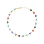 Gold Plated Multicolor Oval Shape Evil Eye Ladies Anklet