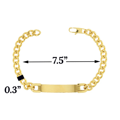 Stainless Steel Cuban Curb ID Bracelet for Women