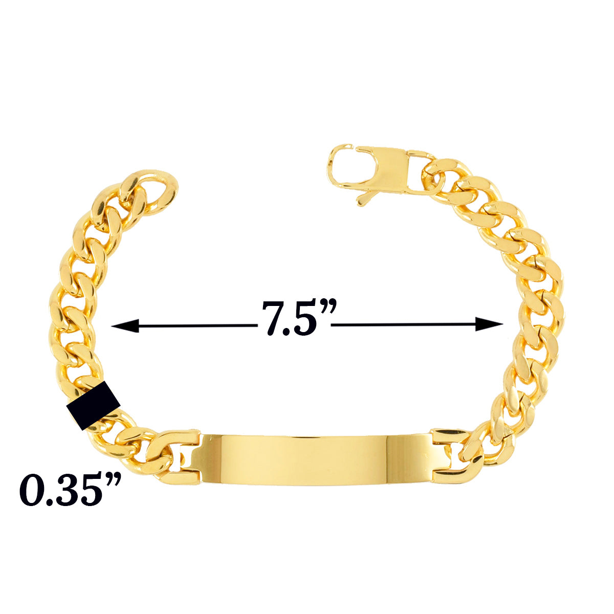 Stainless Steel Cuban Curb ID Bracelet for Men