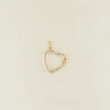 Gold Plated Heart Pendant with Pastel color CZ