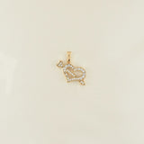 Gold Plated Heart with Arrow (Cupid) Pendant