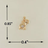 Gold Plated Elephant Pendant with MultiColor CZ