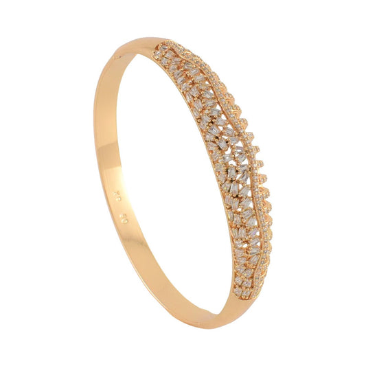 Gold Plated Baguette CZ Cuff Bracelet