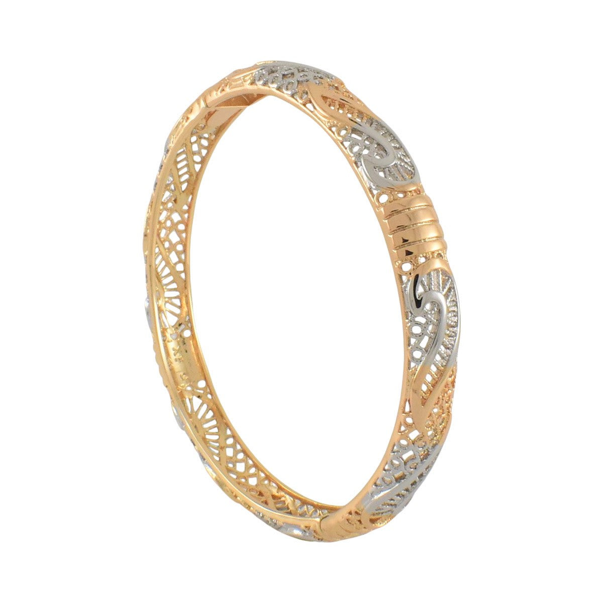 Gold Plated Two Tone Cuff Bracelet